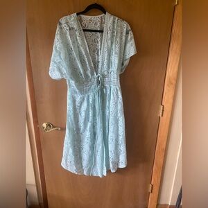 Mint green pool cover up